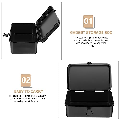 GANAZONO Metal ToolBox - Heavy Duty Portable Tool Box with Handle - Solid Metal Locking Latches - Scratch Resistant Finish Heavy Duty Tin Tool Box GANAZONO