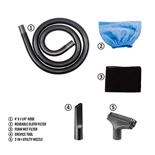 Vacmaster, VP205, 2.5 Gallon 2 Peak HP Portable Wet/Dry Shop Vacuum, Blue Vacmaster