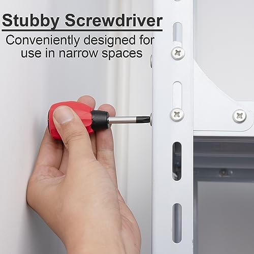 KURUI Magnetic Screwdriver Set, 6-Piece Screw Drivers Tool Set 3 Phillips and 3 Flat Head, Standard Screw Driver and Stubby Screwdriver Have KURUI