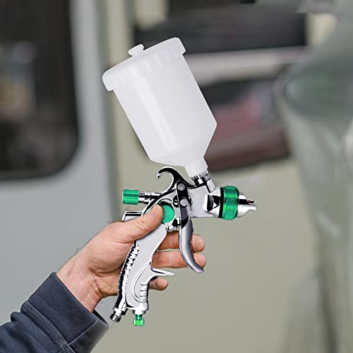 HVLP Spray Gun Kit, Automotive Paint Spray Paint Gun with 3 Nozzles 1.4 mm 1.7 mm 2.0 mm, 600cc Cup and Cup Systerm Connector, Air Spray Gun Aflybltol