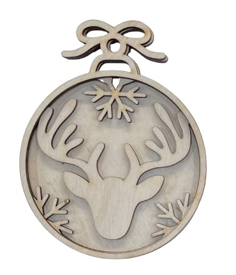 Deer Door Sign 3 Pieces Laser Cut Out Unfinished RND54 The Wood Shape Store