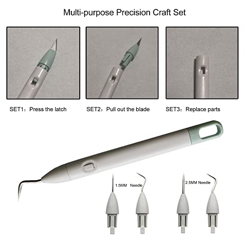 Corey-z Craft Vinyl Weeding Tools Set Precision Carving Hobby Knife Pen Coming With Additional Blades and Weeder Removal Tool for Cricut Basic corey-z