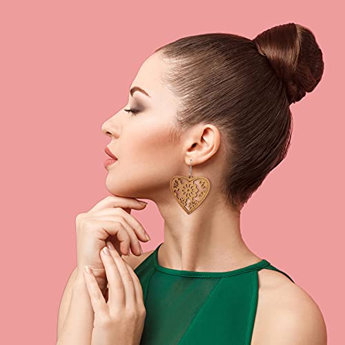 222 Pieces African Wooden Dangle Earring Making Kit, Includes 48 Pieces Wooden DIY Earring Pendants 100 Pieces Jump Rings 50 Pieces Earring Hooks 24 Hicarer