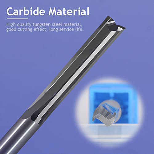 HOZLY 1/8 Inch Straight Router Bits Set (CED 1.0mm 1.5mm 2.0mm 2.5mm 3.175mm )Milling Cutter 2 Flutes Double Edged CNC Cutting Tungsten Steel for HOZLY