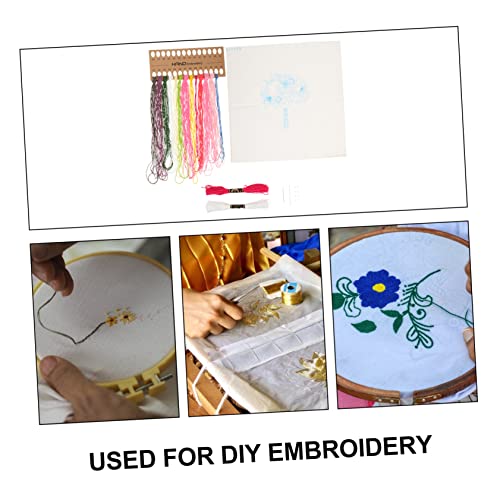VILLCASE 4 Sets Cross Stitch Plant Embroidery Beginner Kit Kits Ring Accessories Unfinished Embroidery Decor Embroidery Kit Stitching Supply Toolkit VILLCASE