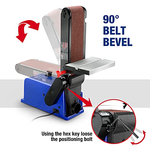 WORKPRO Belt Disc Sander, 4 in. x 36 in. Belt & 6 in. Disc Sander with 6pcs Sandpapers, Cast Iron Base for Sanding Woodworking, DIY Decoration WORKPRO