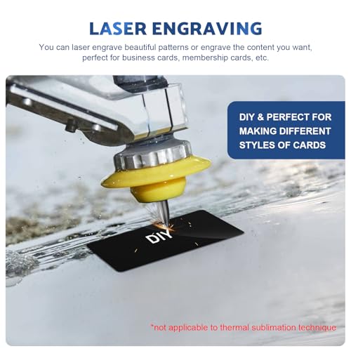 300 Pack Metal Business Cards Laser Engraving Blanks,Black Anodized Aluminum Blanks Name Card,for Laser Engraving DIY Cards, Gift Cards,VIP VZZNN