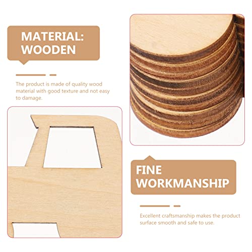 MAGICLULU Car Decor 20pcs Wood Car Unfinished Wood Cutouts unpainted Wooden Slices DIY Unfinished car Cutouts Cutouts Tractor Shaped Wall Hanging MAGICLULU