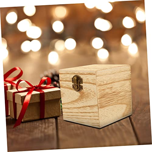 VILLCASE 4pcs Box Wooden Gift Box Wooden Trinket Chest Unfinished Treasure Chest Snack Containers Locker Decorations Snack Food Gifts Photo Gifts VILLCASE