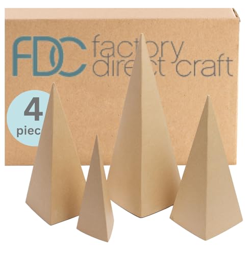 Package of 8 Unfinished 6 Paper Mache Cones with Closed Bottoms