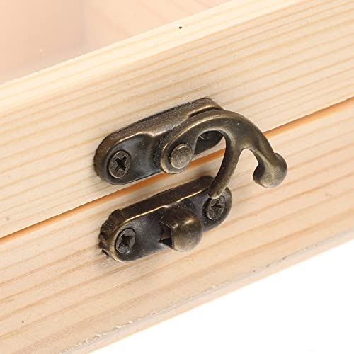 Sewroro 2pcs Box Wooden Storage Box Jewelry Unfinished Wood Crafts Wooden Berry Baskets Wooden Storage Crates Tote Bins for Storage with Lid Sewroro