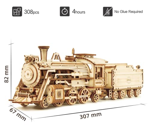ROKR 3D Wooden Puzzle Mechanical Car Model Kit - DIY Self-Build Vehicle for All Ages, Perfect Gift for Birthdays and Holidays ROKR