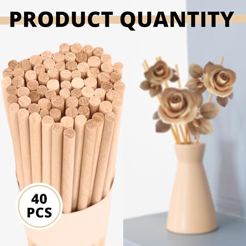 20PCS Wood Dowel Rod 24 Inch – Wood Craft Sticks 1/4 inch x 24 Inch Wooden Dowels for Crafts Balsa Wood Rod Bass Wood Sticks Long Wooden Sticks BELMAKS