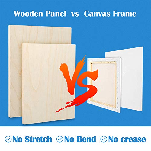 Unfinished Birch Wood Canvas Panels Kit, Falling in Art 4 Pack of 2 Sizes 11x14' and 9x12' Studio 3/4’’ Deep Cradle Boards for Pouring Art, Crafts, Falling in Art