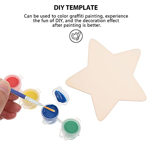 IMIKEYA Unfinished Wooden Stars: 50pcs Children DIY Painting Wooden Chips Star Shaped Cutout Blank Wood DIY Graffiti Wood Slices for Christmas IMIKEYA