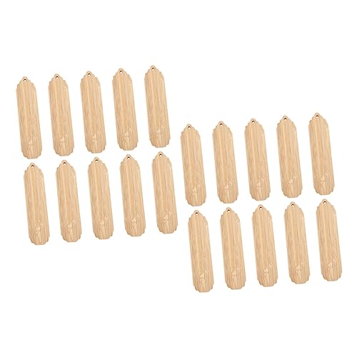 TEHAUX 20pcs Wooden Blank Bookmark Unfinished Wooden Slices Unfinished Hanging Tags Unfinished Wooden Crafts Wood Art Bookmarks Wooden Craft TEHAUX