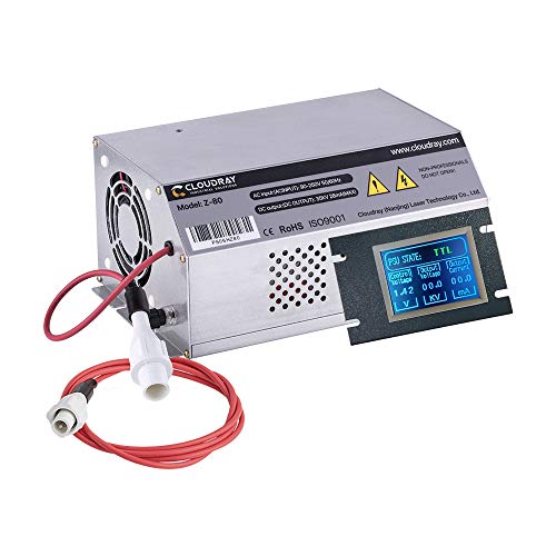Cloudray CO2 Power Supply 50W 60W 80W AC90-250V LCD Screen DIY Replace Part for RECI W2 Glass Tube & CO2 Laser Engraver Cutter Cloudray