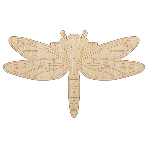 Dazzling Dragonfly Dasher Darner Insect Unfinished Wood Shape Piece Cutout for DIY Craft Projects - 1/4 Inch Thick - 4.70 Inch Size Sniggle Sloth