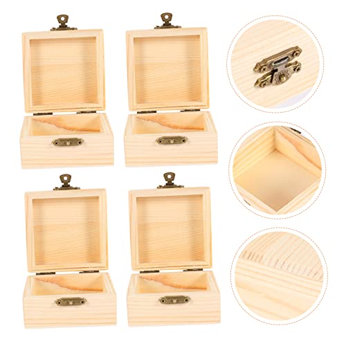 VOSAREA 8 pcs Packaging storage wooden box jewelry storage organizer wooden treasure chest wooden decor woodsy decor rustic wooden case wood ring VOSAREA