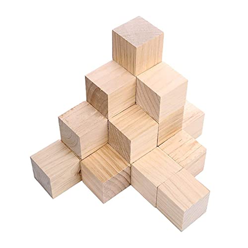 Unfinished Wooden Blocks 1 inch, Pack of 50,Small Wooden Cubes for Arts and Crafts – DIY - Photo Blocks- Home Decor WURONXIN
