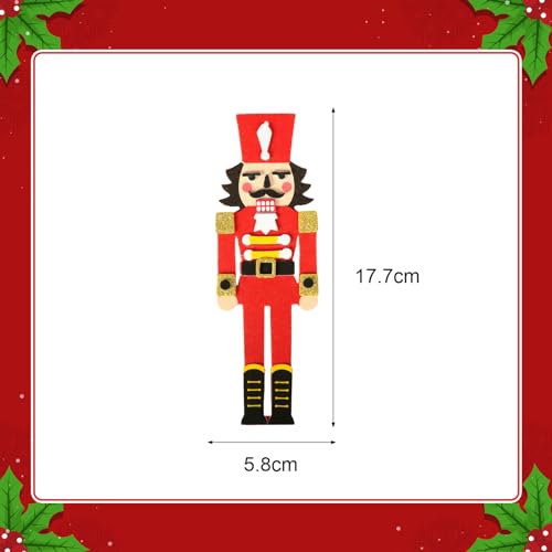 Fennoral 12 Pack Nutcracker Craft Kit for Kids Make You Own Foam Stickers Ornament DIY Christmas Arts and Crafts fo Chirstmas Party Supplies Fennoral