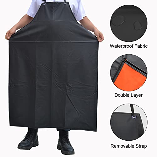 Surblue Waterproof Apron Chemical Resistant Work Safe Clothes (black) Surblue
