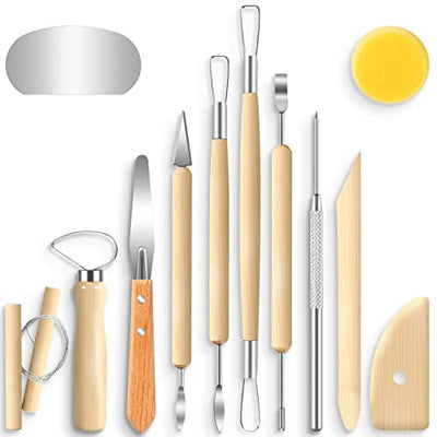 Jetmore 12 Pack Clay Tools Kit, Pottery Tools & Sculpting Tools, Polymer Modeling Clay Cutters Sculpture Set for Carving, Ceramics, Molding, DIY