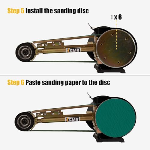 KFMK 2"x48" Belt Grinder Attachment for Bench Grinders, 2x48 Inch Belt and 7 Inch Disc Sander Attachment for Bench Grinders KFMK