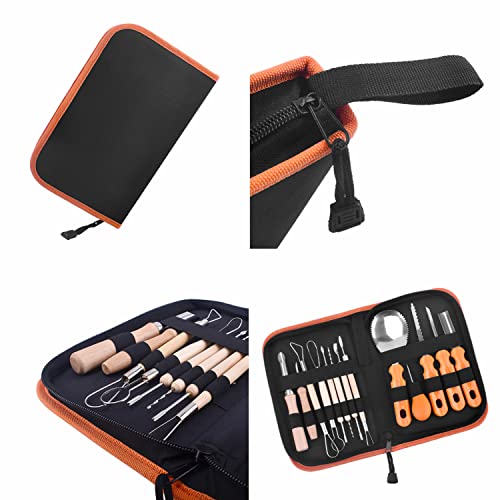 Elmchee Halloween Pumpkin Carving Tools,Jack-O-Lanterns 13 Piece Professional pumpkin cutting carving supplies tools Kit stainless steel lengthening Elmchee