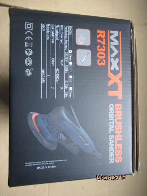 MAXXT Electric 5mm Random Orbital Sander Brushless 350W 3A Multi-function Variable Speed Electric Corded Orbital Sanders Machine with 10 Sanding MAXXT