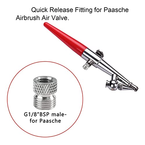 HUBEST Multi-Size Airbrush Adapter Set Air Brush Fitting Connector Kit Airbrush Accessories for Air Compressor, Badger Paasche Aztec Airbrush HUBEST