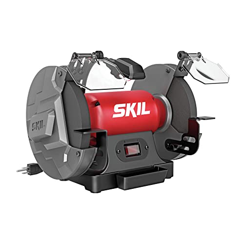 SKIL 3.0 Amp 8 In. Bench Grinder with Built-in Water Cooling Tray & LED Work Light - BI9502-00 Skil