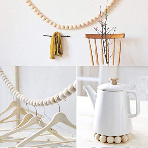 Wooden Beads, 200 Pcs 20mm Wood Beads Unfinished Natural Round Wooden Loose Beads Wood Spacer Beads for Crafts Jewelry Making Garland Making (20mm) Lainrrew