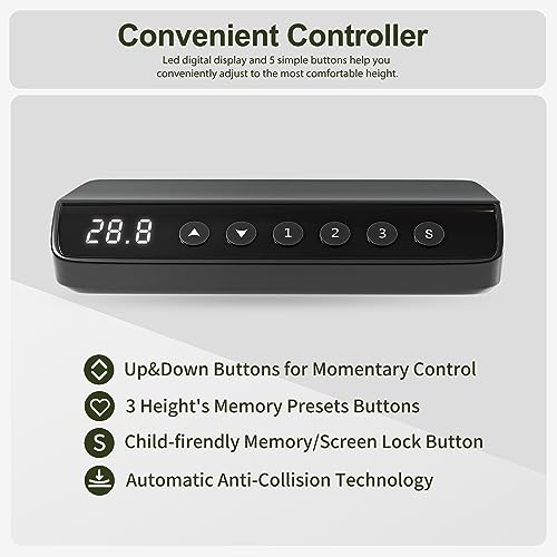 BANTI 63" L-Shaped Electric Standing Desk,Height Adjustable Stand up Desk with 3 Drawer,Corner Stand up Desk, Light Walnut Top BANTI