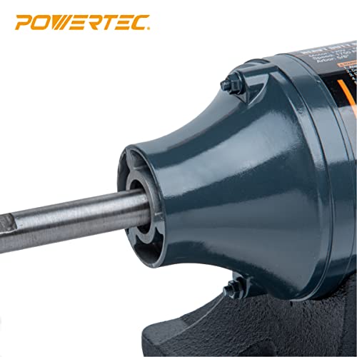 POWERTEC BF800 Slow Speed and Long Shift Bench Buffer Polisher with Buffing Wheels, 8 Inch Buffing & Polishing Bench Grinder Machine for Metal, POWERTEC