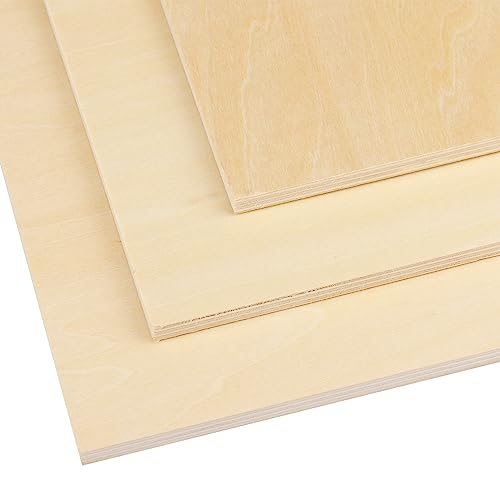 18 PCS 12 Inch Square Basswood Board, Thickness 1/4 Inch (6 mm), Basswood Sheets, balsa Wood Sheet,Plywood Sheets for Laser, CNC Cutting, Wood GNIEMCKIN