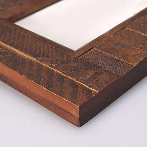 Eosglac 11x14 Picture Frame Rustic Brown, Handmade Wood Plank Design, Photo Frames Wall Mounting Display Eosglac
