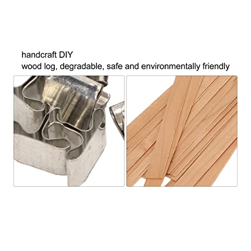 Natural Candle Wood Wicks with Iron Base and Smokeless Candle Wick with Metal Base Clip,33Pcs Wood Candle Wicks,Handcraft DIY Degradable Wood Wicks Pilipane