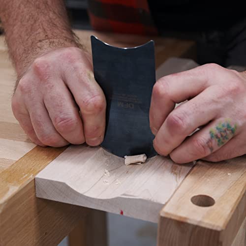 DFM Tool Works Premium Made In The USA Blue Curved Cabinet Card Scrapers - Woodworking Tools for Precision Woodworking and Fine Finishes, Ideal Wood DFM Tool Works