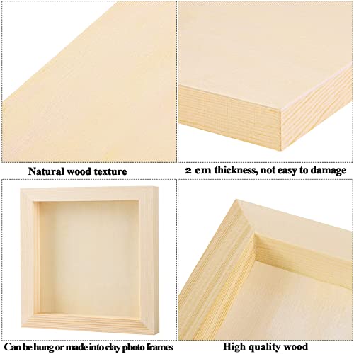 ADXCO 8 Pack Wood Panels 6 x 6 Inch Unfinished Wood Canvas Wooden Panel Boards for Painting, Pouring, Arts Use with Oils, Acrylics ADXCO