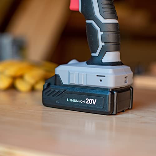 Cordless Drill/Driver Kit, 20V MAX 3/8” Keyless Chuck Compact Drill Set 2.0A Battery, Charger, 18+1 Torque Clutch, 0-650 No Load Speed, 309 In-lbs CottonKing