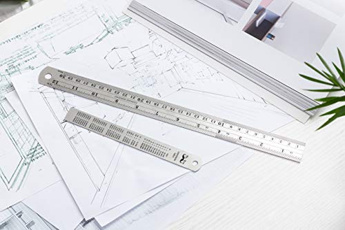 Mr. Pen Steel Rulers, 6 inch and 12 inch Metal Rulers, Pack of 2 Mr. Pen