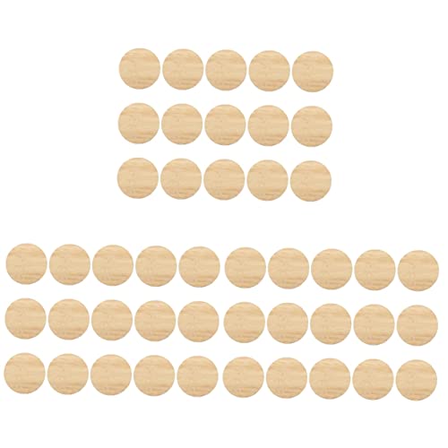 Operitacx 45 Pcs Round Bamboo Unfinished Wood Shapes Door Hanger Cutouts Tree Rounds Painting Wooden Discs Wood Circles for Crafts Wood Rounds Kids Operitacx