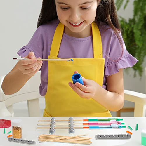 46 Pcs UV Epoxy Glitter Pen Holder Stand Turner Accessories with Nonstick Sleeves Silicone Pen Plugs Wooden Dowels Rods for DIY Craft Enthusiast Teling