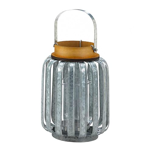 Accent Plus 10018514 Large Galvanized Metal Lantern, Multicolor Accent Plus