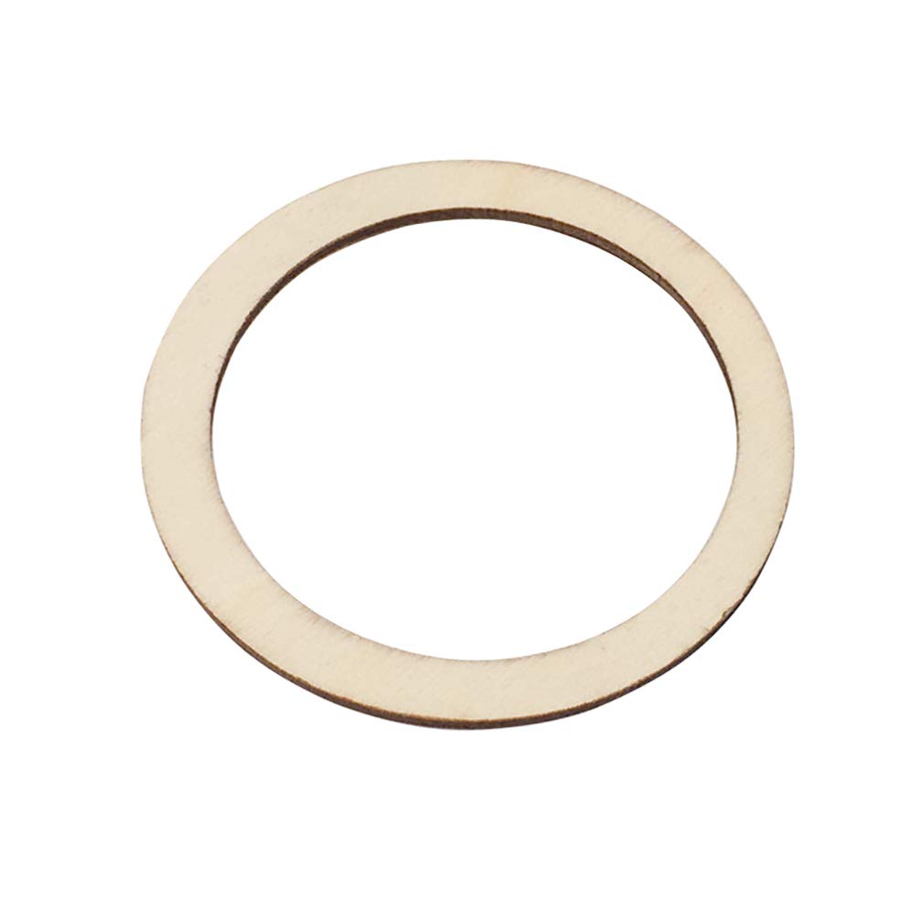 200pcs Flat Round Wood pnedant Unfinished Wood DIY Craft Decor Hollowed Wooden Slice Wood Wreath Ring Unfinished Wood Circles Floral Hoops Decor SUPVOX