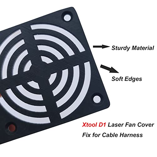 JILINWEI Fan Cover for xTool D1,Plastic Replacement Cover for xTool D1 Laser Cutter and Engraver Machine Accessories,Black WoodArtSupply