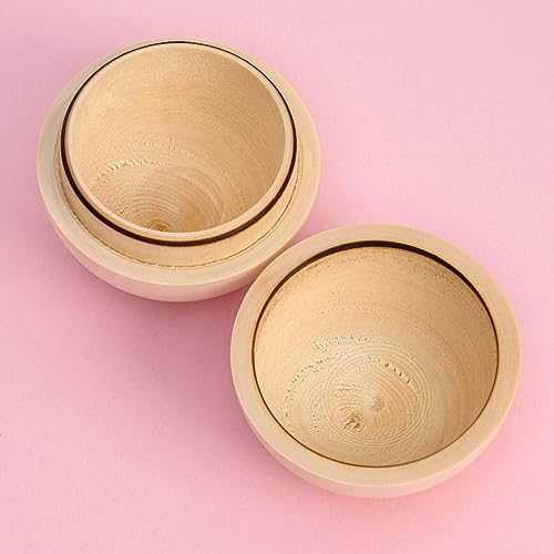 Rustic Woodcraft Supplies - 10 Hollow Wooden Spheres, 2.4 Inch - Unfinished Wood Decor - Wood Spheres for Custom Creations and DIY Projects AEVVV