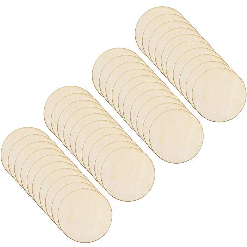 40-Piece 2" Round Disc Unfinished Wood Cutout Circles for Creating Jewelry Painted Christmas Tree Decorated/Craft Projects JDYYICZ