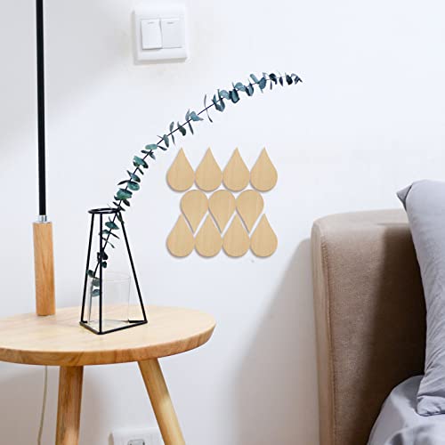 Amosfun Wooden Shape Cutouts Wood Water Drop Shape Discs Slices Wood Pieces Embellishment DIY Crafts Ornament Home Decorations Birthday Gift DIY 50mm Amosfun